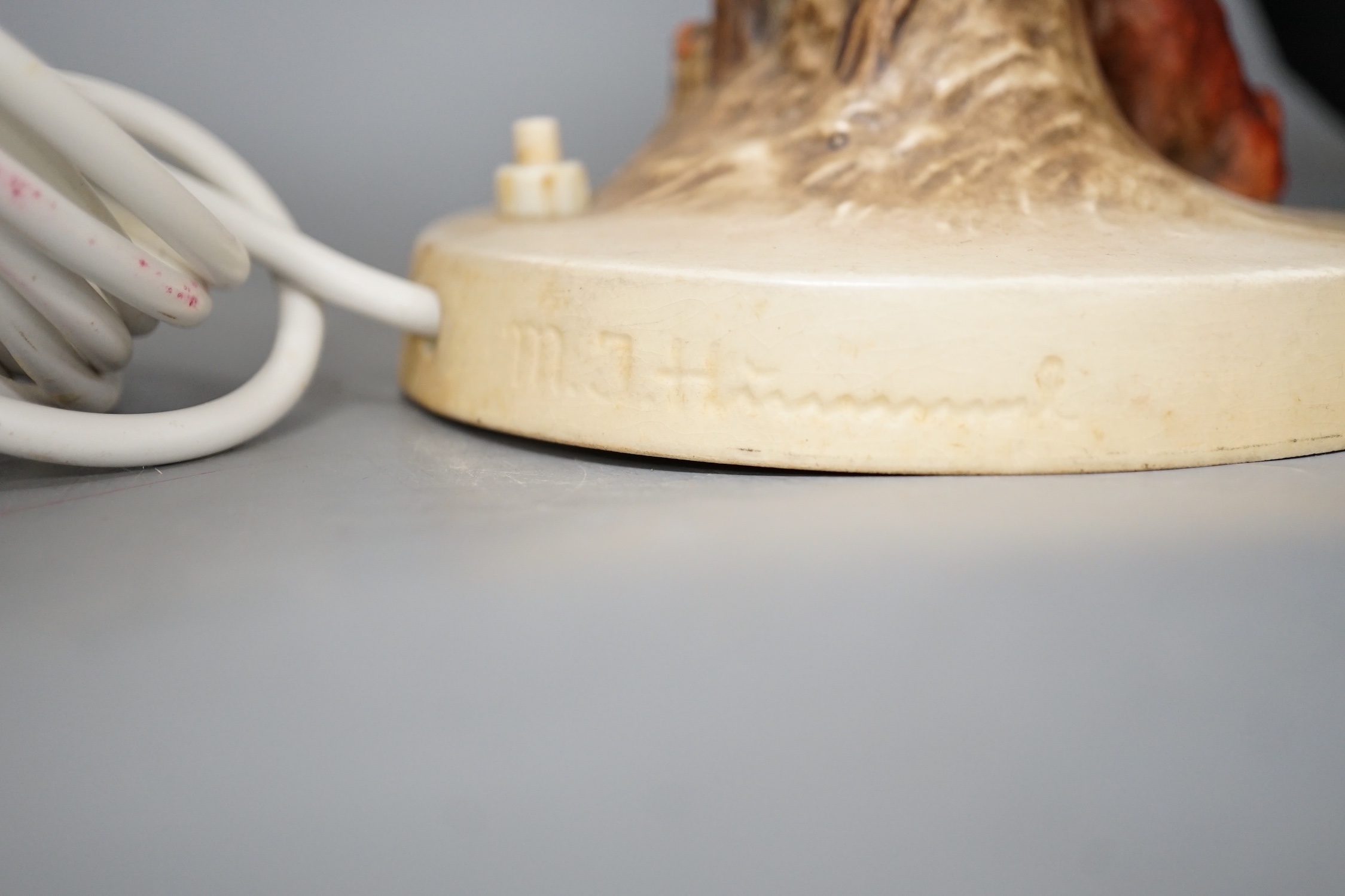 A pair of Hummel lamp bases - 43cm high including shades